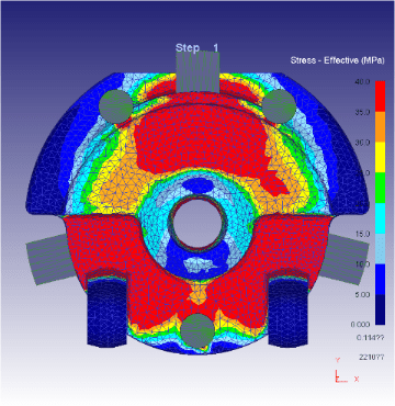 The finish simulation of the die design stage